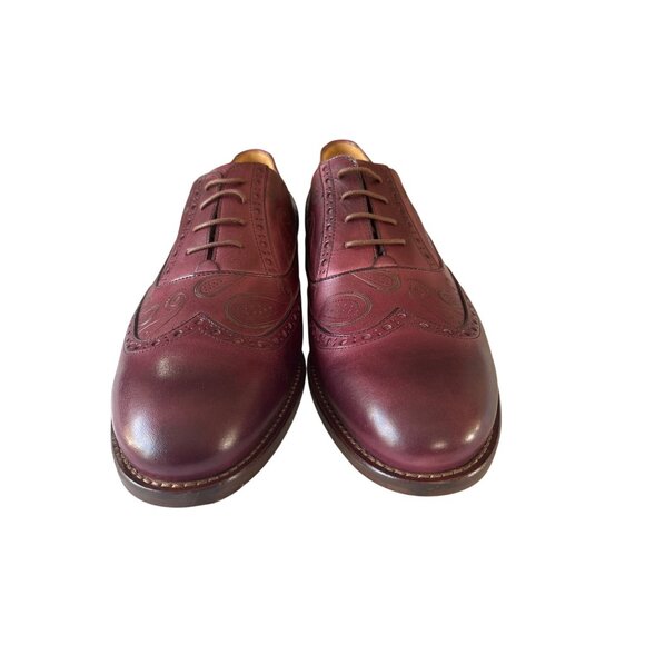Paul Fredrick Mens US 10.5 M Burgundy Oxford Dress Shoes Leather Brogue Lace Up main image 5